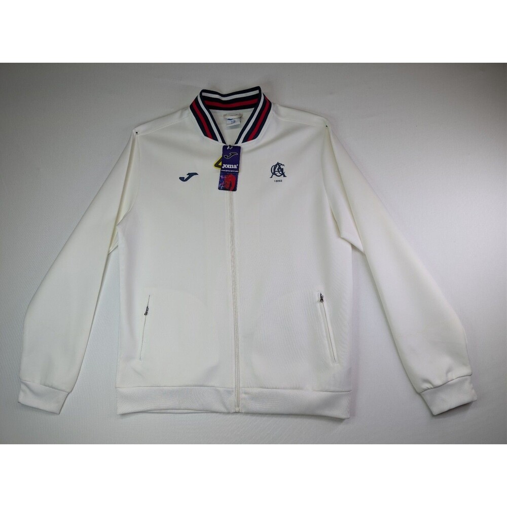 Joma Soccer Track Jacket Men's Size [XL] White Full Zip NWT 1892 Club Crest